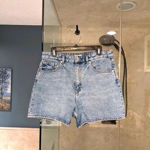 High waisted denim shorts